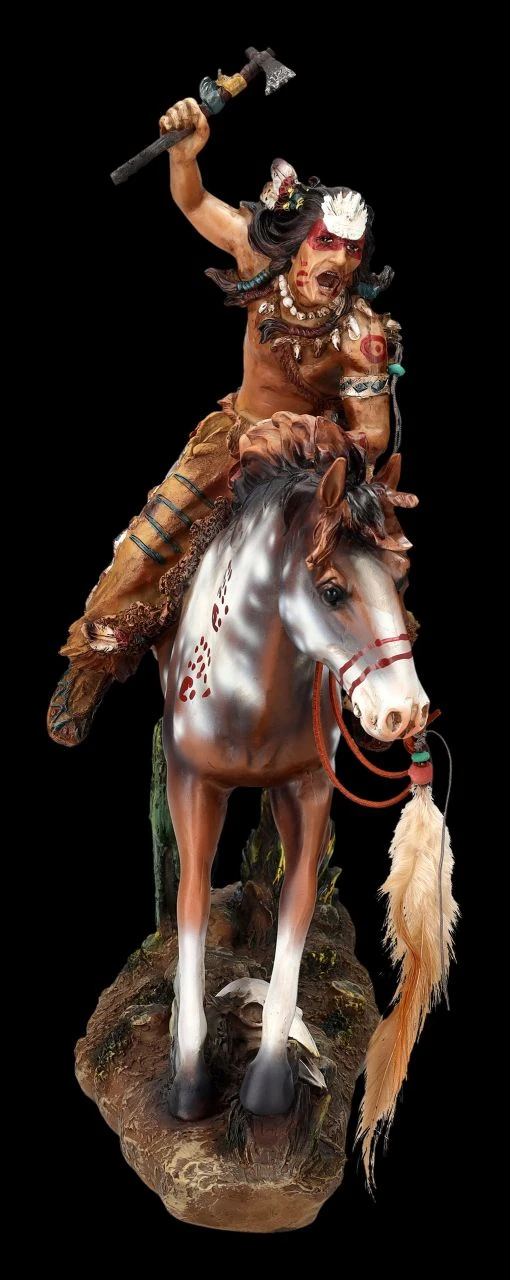 Indianer Figur - Reitend Mit Tomahawk Groß 7 Indianer Figur - Reitend Mit Tomahawk Groß – Bild 5
