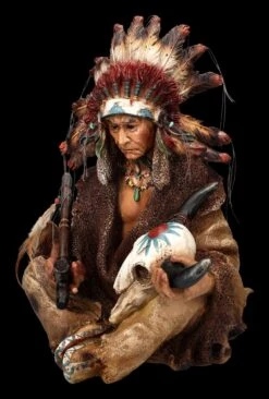 Indianer Figur - Häuptling Mit Friedenspfeife Groß -Figurenmodell Geschäft 2D FS24446 Indianer Figur Hauptling mit Friedenspfeife gross 8 1280x1280