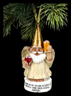 Christbaumschmuck - Gartenzwerg Engel Mit Bier