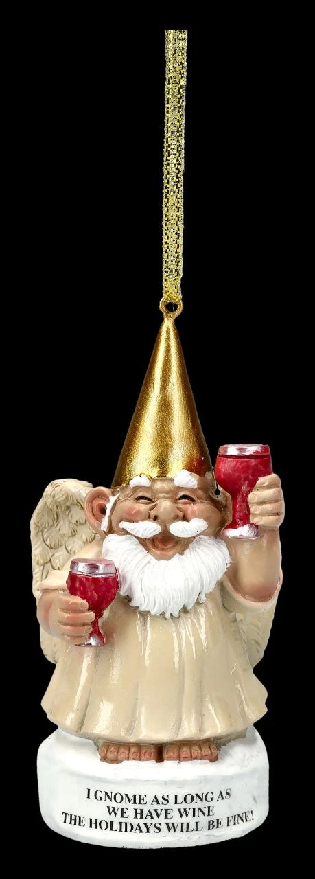 Christbaumschmuck - Gartenzwerg Engel Mit Wein 4 Christbaumschmuck - Gartenzwerg Engel Mit Wein – Bild 2