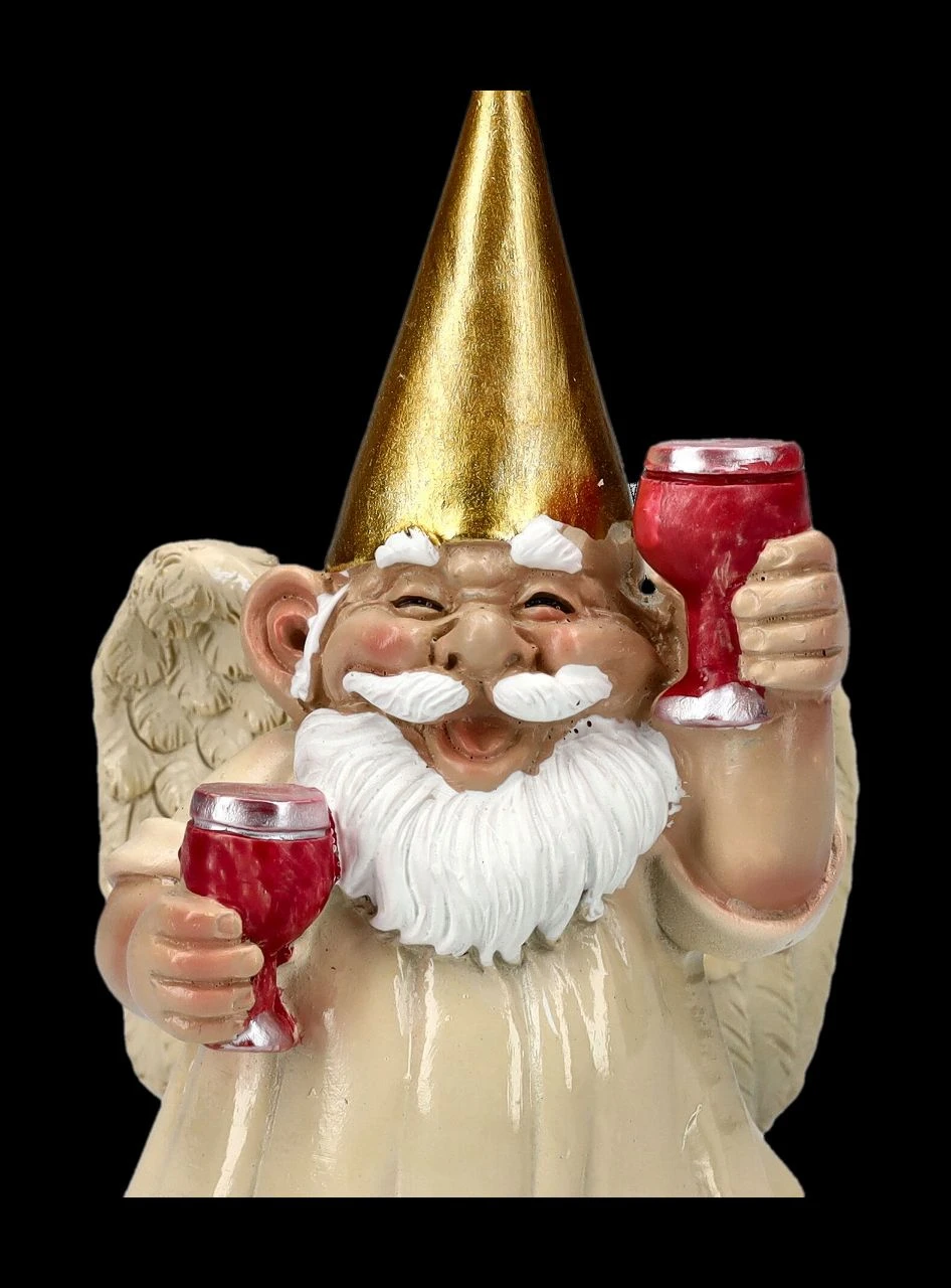 Christbaumschmuck - Gartenzwerg Engel Mit Wein 9 Christbaumschmuck - Gartenzwerg Engel Mit Wein – Bild 7