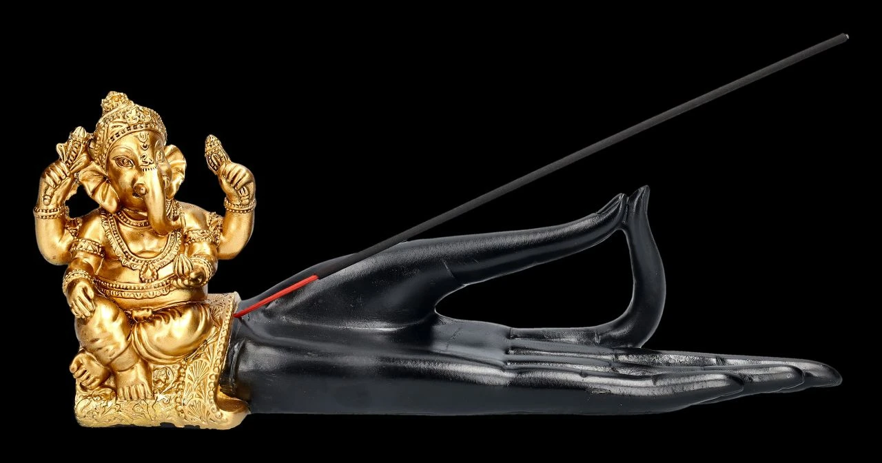 Räucherhalter - Ganesha Figur Auf Hand 3 Räucherhalter - Ganesha Figur Auf Hand