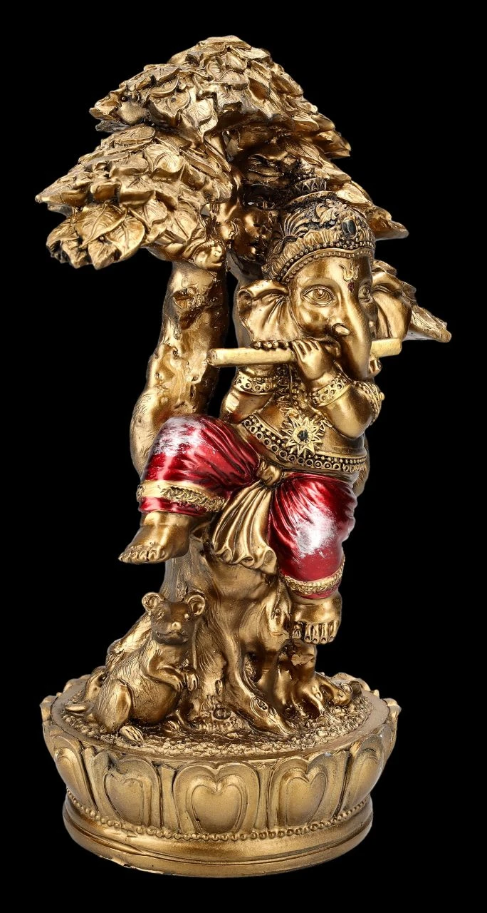 Ganesha Figur Musiziert Unter Baum 4 Ganesha Figur Musiziert Unter Baum – Bild 2