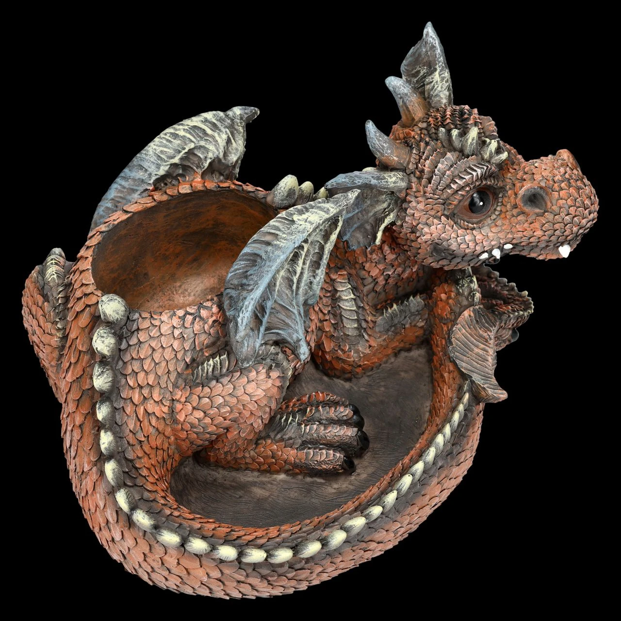 Drachen Figur Liegend Mit Schale 4 Drachen Figur Liegend Mit Schale – Bild 2