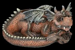 Drachen Figur Liegend Mit Schale