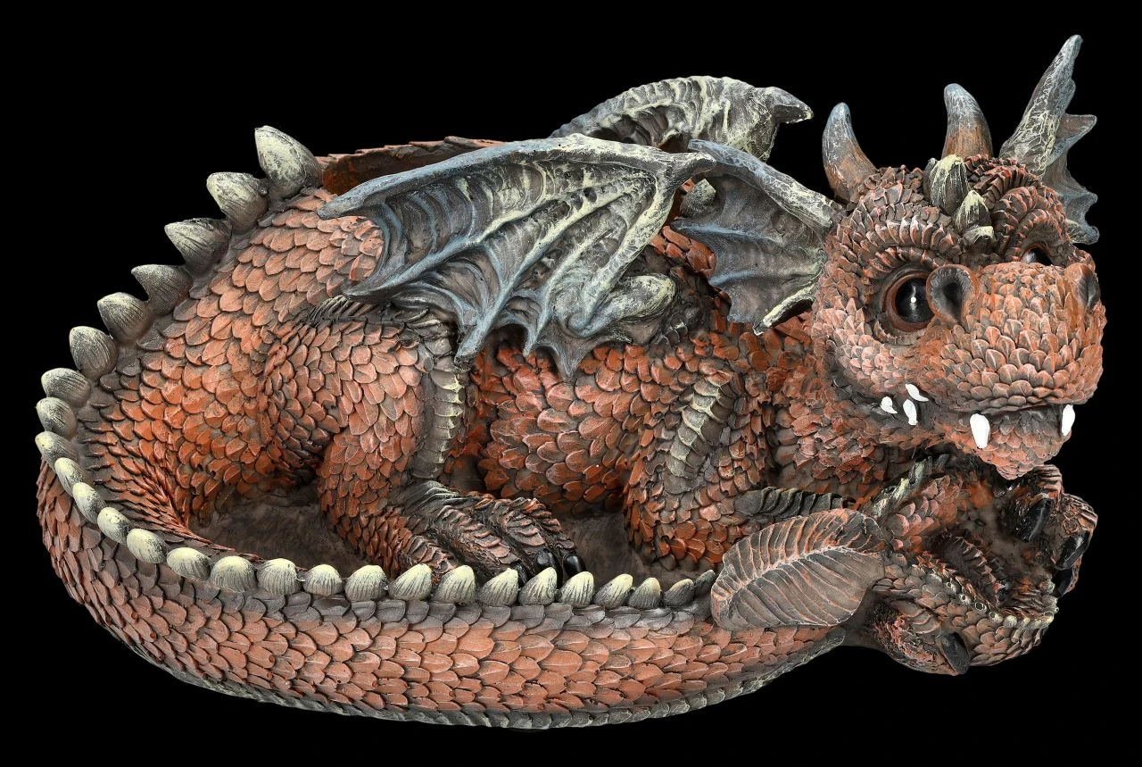 Drachen Figur Liegend Mit Schale 3 Drachen Figur Liegend Mit Schale