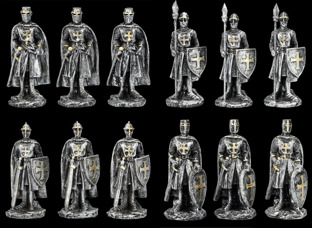 Ritterfiguren 12er Set Silber Mit Burg Display 7 Ritterfiguren 12er Set Silber Mit Burg Display – Bild 5