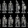 Ritterfiguren - Kreuzritter 12er Set Silber 8 Cm -Figurenmodell Geschäft 2D FS24572 Ritterfiguren 12er Set silber 8 cm frontal 1280x1280