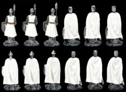 Ritterfiguren - Kreuzritter 12er Set Weiß 8 Cm -Figurenmodell Geschäft 2D FS24572 Ritterfiguren 12er Set silber 8 cm hinten 1280x1280