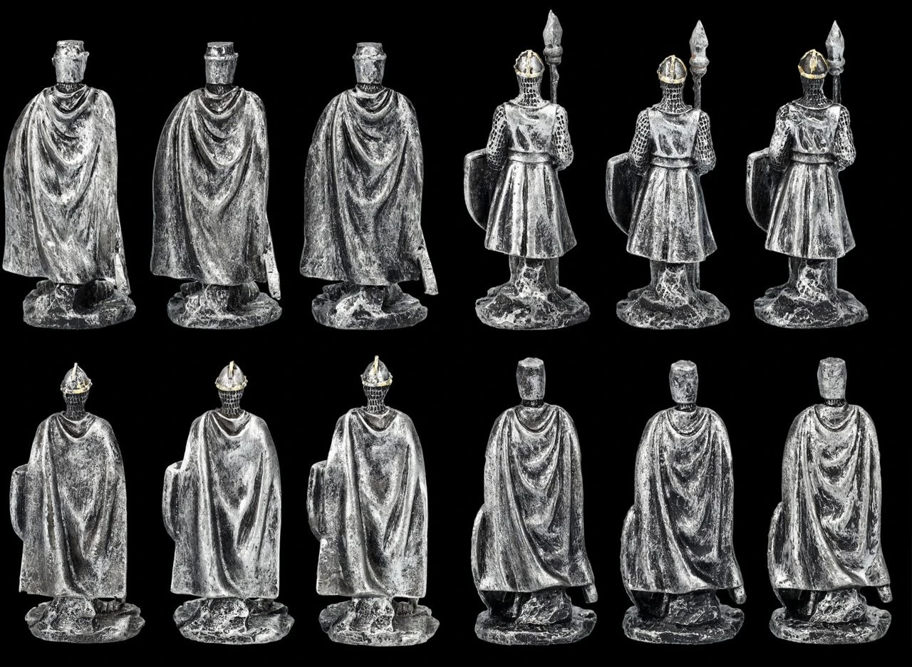 Ritterfiguren 12er Set Silber Mit Burg Display 9 Ritterfiguren 12er Set Silber Mit Burg Display – Bild 7