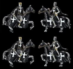 Magnete - Reitende Kreuzritter 12er Set 12 Magnete - Reitende Kreuzritter 12er Set -Figurenmodell Geschäft 2D FS24573 Magnete Reitende Kreuzritter 12 Set schwarz frontal 1280x1280