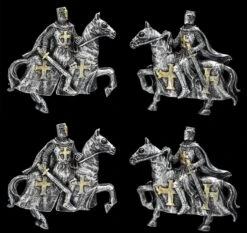 Magnete - Reitende Kreuzritter 12er Set 11 Magnete - Reitende Kreuzritter 12er Set -Figurenmodell Geschäft 2D FS24573 Magnete Reitende Kreuzritter 12 Set silber frontal 1280x1280