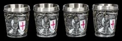 Schnapsbecher - Kreuzritter Weiß 4er Set