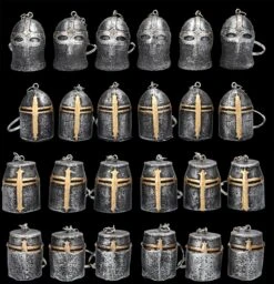 Schlüsselanhänger - Ritterhelme 24er Set