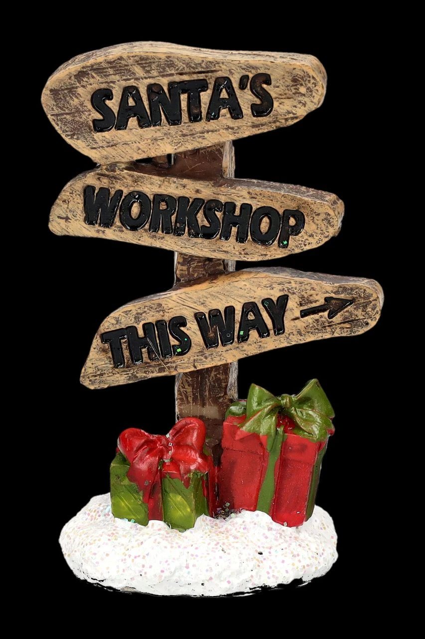Elfen Und Pixie Schild - Santas Workshop 3 Elfen Und Pixie Schild - Santas Workshop