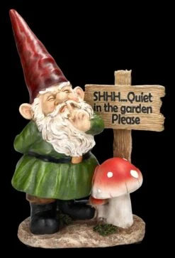 Gartenzwerg Figur - Shh Ruhe Im Garten