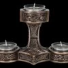 Teelichthalter - Thor's Hammer Mjolnir Bronziert -Figurenmodell Geschäft 2D FS24821 Teelichthalter Thors Hammer bronziert 3 1280x1280