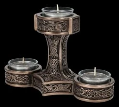 Teelichthalter - Thor's Hammer Mjolnir Bronziert -Figurenmodell Geschäft 2D FS24821 Teelichthalter Thors Hammer bronziert 6 1280x1280
