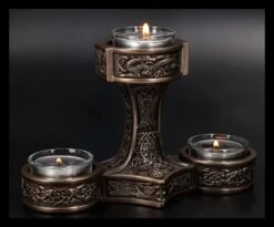 Teelichthalter - Thor's Hammer Mjolnir Bronziert -Figurenmodell Geschäft 2D FS24821 Teelichthalter Thors Hammer bronziert 8 1280x1280