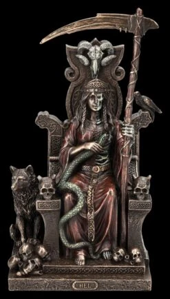 Hel Figur - Germanische Göttin Des Todes Auf Thron