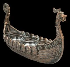 Teelichthalter Dreifach - Wikinger Drakkar -Figurenmodell Geschäft 2D FS25044 Teelichthalter dreifach Wikinger Drakkar 6 1280x1280