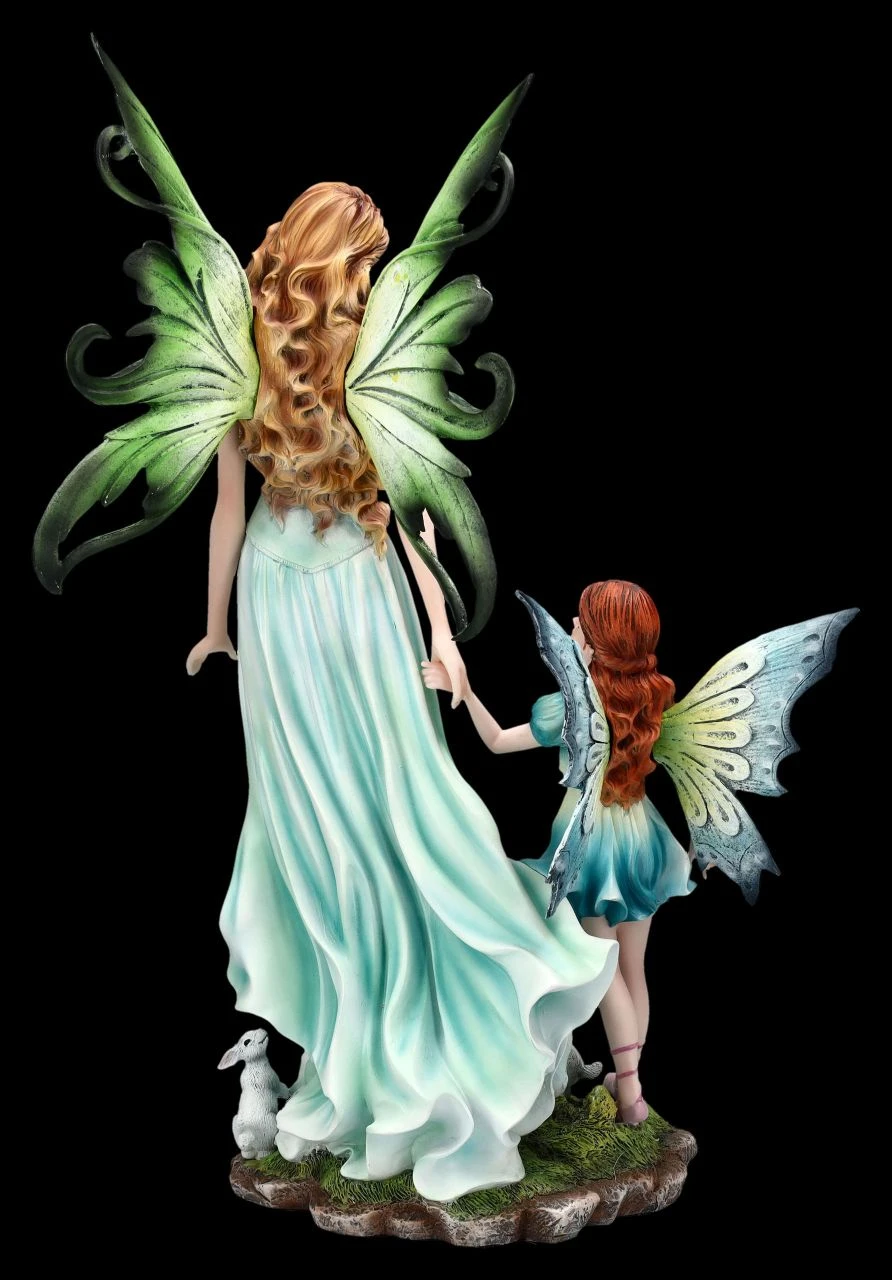 Elfen Figur Mutter Mit Tochter Und Hase 6 Elfen Figur Mutter Mit Tochter Und Hase – Bild 4