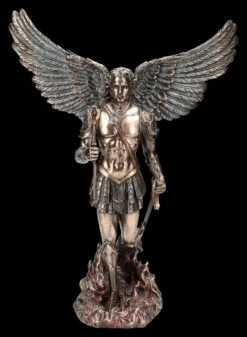 Erzengel Michael Figur - In Flammen Mit Zepter