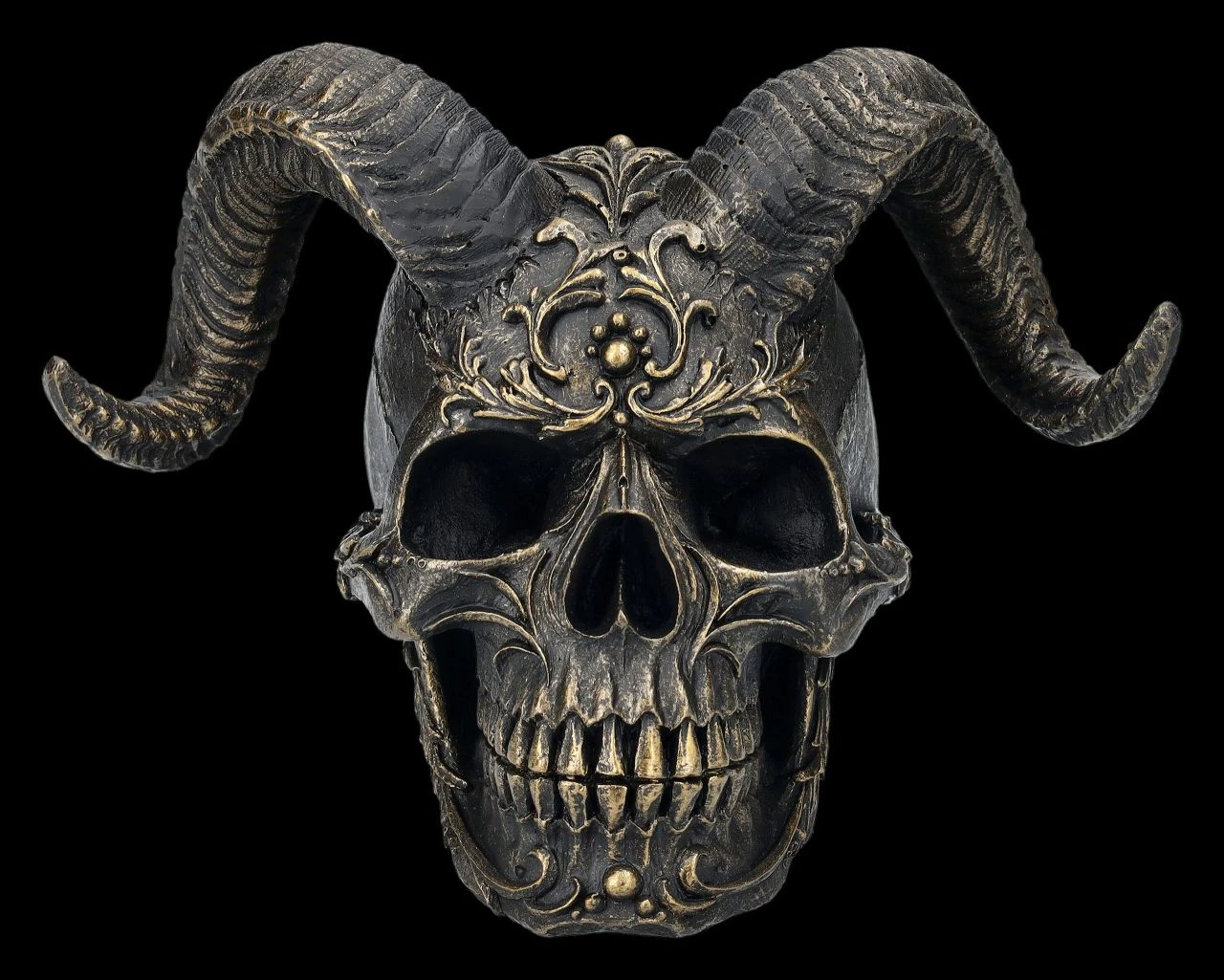 Totenkopf Figur Mit Hörnern - Diabolus 4 Totenkopf Figur Mit Hörnern - Diabolus – Bild 2