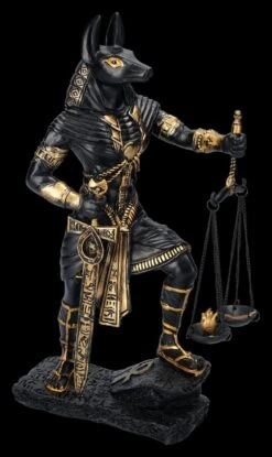 Anubis Figur Mit Waage Fällt Urteil Schwarz