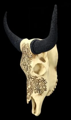 Wandrelief - Rinderschädel Mit Verzierungen -Figurenmodell Geschäft 2D FS25250 Wandrelief Rindersch del mit Verzierungen 3 1280x1280
