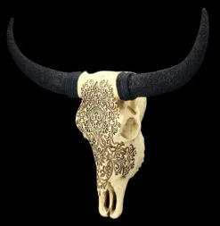 Wandrelief - Rinderschädel Mit Verzierungen -Figurenmodell Geschäft 2D FS25250 Wandrelief Rindersch del mit Verzierungen 5 1280x1280