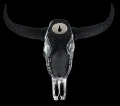Wandrelief - Rinderschädel Mit Verzierungen Silber -Figurenmodell Geschäft 2D FS25253 Wandrelief Rindersch del mit Verzierungen silber 10 1280x1280