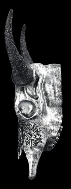 Wandrelief - Rinderschädel Mit Verzierungen Silber -Figurenmodell Geschäft 2D FS25253 Wandrelief Rindersch del mit Verzierungen silber 2 1280x1280