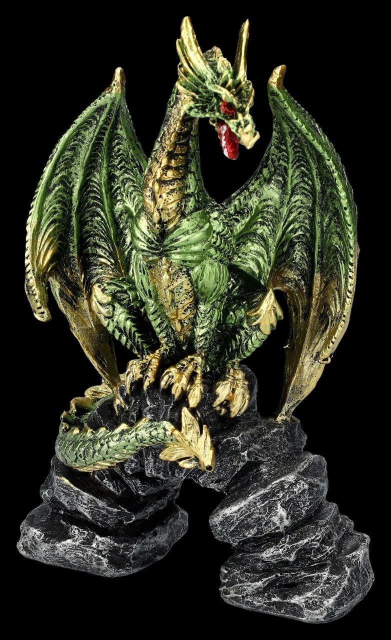 Drachenfigur Grün Auf Brücke - Haranu 8 Drachenfigur Grün Auf Brücke - Haranu – Bild 6
