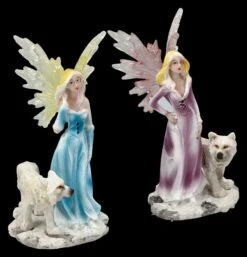 Elfen Figuren 2er Set - Feen Mit Wolf Babys -Figurenmodell Geschäft 2D FS25703 Elfen Figuren 2er Set Feen mit Wolf Babys 3 1280x1280