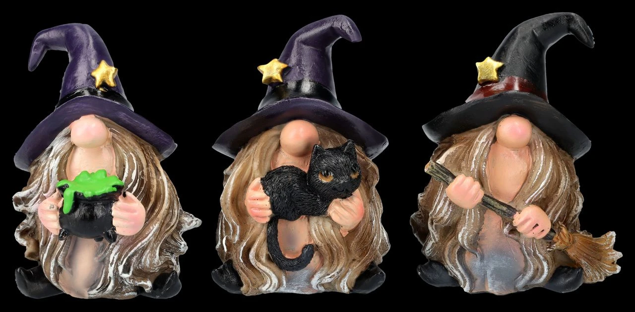 Lustige Hexen Figuren 3er Set 3 Lustige Hexen Figuren 3er Set