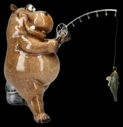 Lustige Nilpferd Figur Beim Angeln -Figurenmodell Geschäft 2D FS25931 Lustige Nilpferd Figur beim Angeln 5 1280x1280