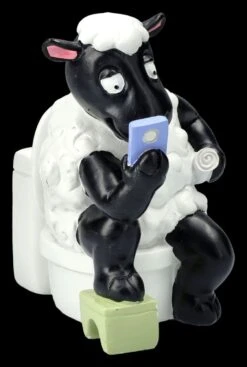 Lustige Schaf Figur - Handyzeit Am Klo -Figurenmodell Geschäft 2D FS25932 Lustige Schaf Figur Handyzeit am Klo 7 1280x1280