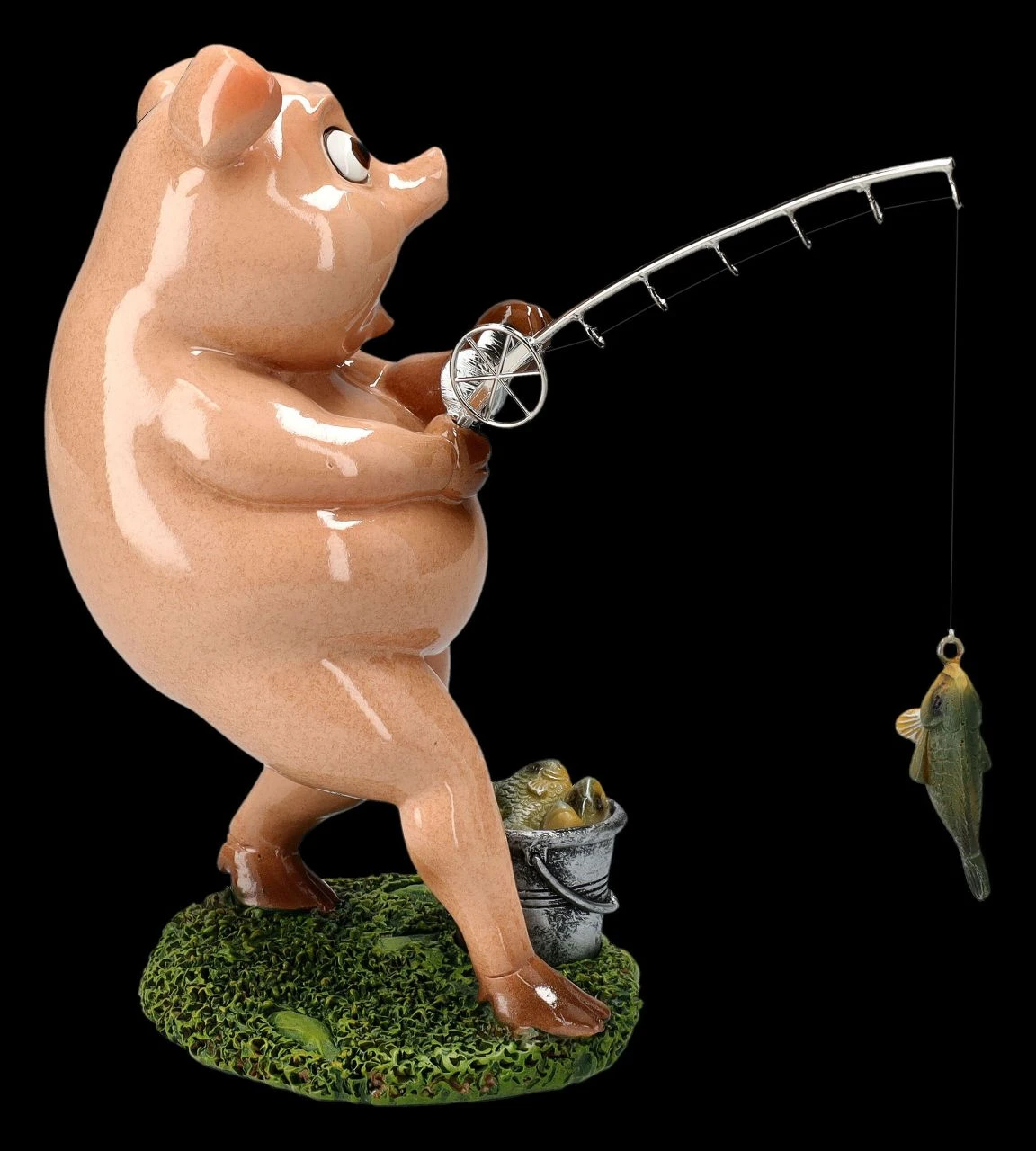 Lustige Schweine Figur Beim Angeln 7 Lustige Schweine Figur Beim Angeln – Bild 5