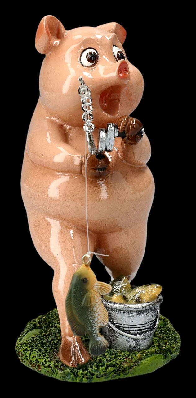 Lustige Schweine Figur Beim Angeln 8 Lustige Schweine Figur Beim Angeln – Bild 6