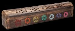 Räucherhalter Set - Holzbox Chakra