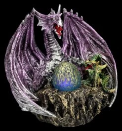 Drachenfigur Lila Mit Jungem - The Arrival -Figurenmodell Geschäft 2D FS26095 Drachefigur lila mit Jungen LED The Arrival 4 1280x1280