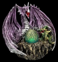 Drachenfigur Lila Mit Jungem - The Arrival -Figurenmodell Geschäft 2D FS26095 Drachefigur lila mit Jungen LED The Arrival 5 1280x1280