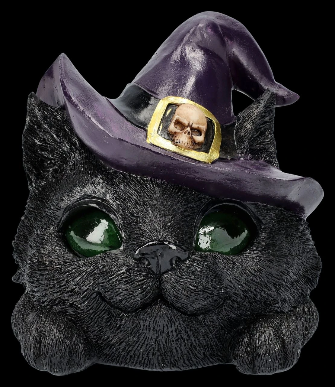 Hexenkatzen-Kopf Dekofigur - Familiar Grin 3 Hexenkatzen-Kopf Dekofigur - Familiar Grin