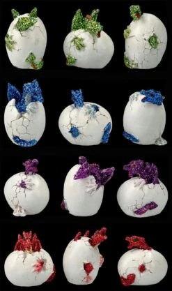 Drachen Figuren 12er Set - Glitzernd