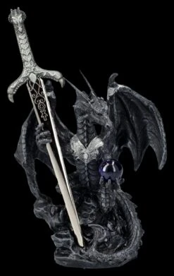 Brieföffner - Schwarzer Drache In Rüstung