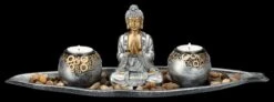 Buddha Figur - 2er Teelichthalter Deko Set