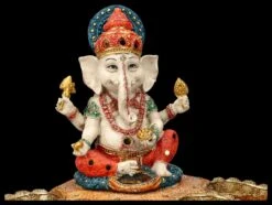 Ganesha Figur Handbemalt Mit Bodhi-Blättern 15 Ganesha Figur Handbemalt Mit Bodhi-Blättern -Figurenmodell Geschäft 2D FS26384 Ganesha Figur handbemalt mit Bodhi Bl ttern 3 1280x1280