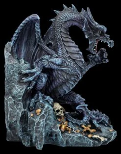 Drachen Figur Buchstütze - Fafnir Bewacht Schatz