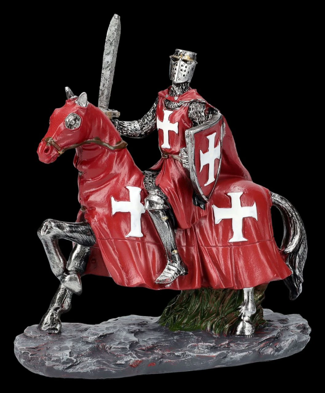 Ritter Figuren Set - Zwei Kreuzritter Auf Pferd Rot 8 Ritter Figuren Set - Zwei Kreuzritter Auf Pferd Rot – Bild 6